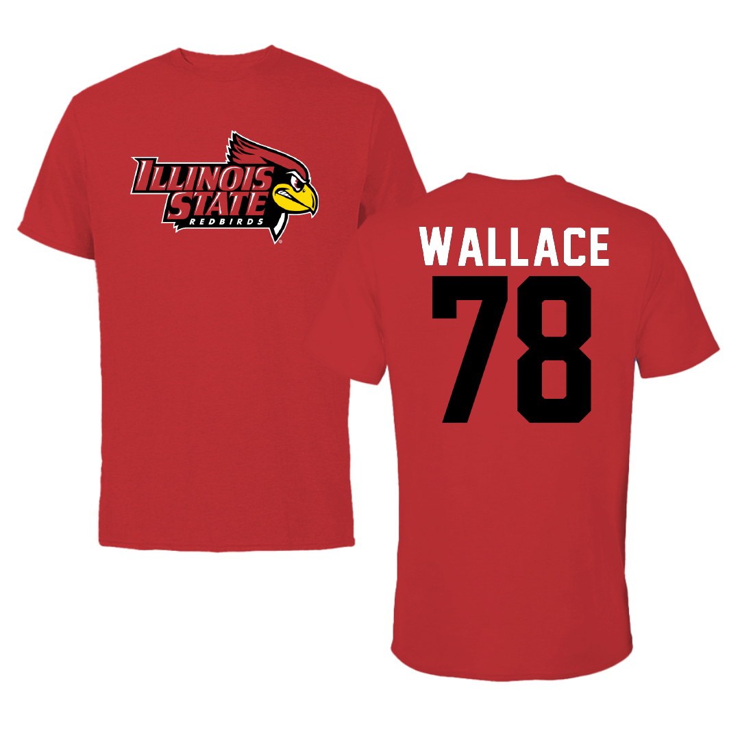 Illinois State University Football Red Redbird Performance Tee - #78 Ben Wallace
