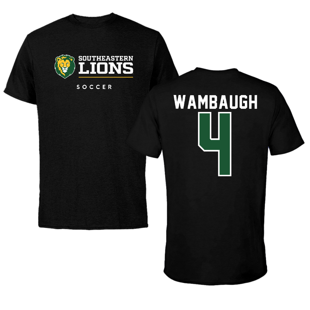 Southeastern Louisiana University Soccer Black Tee - #4 Kate Wambaugh