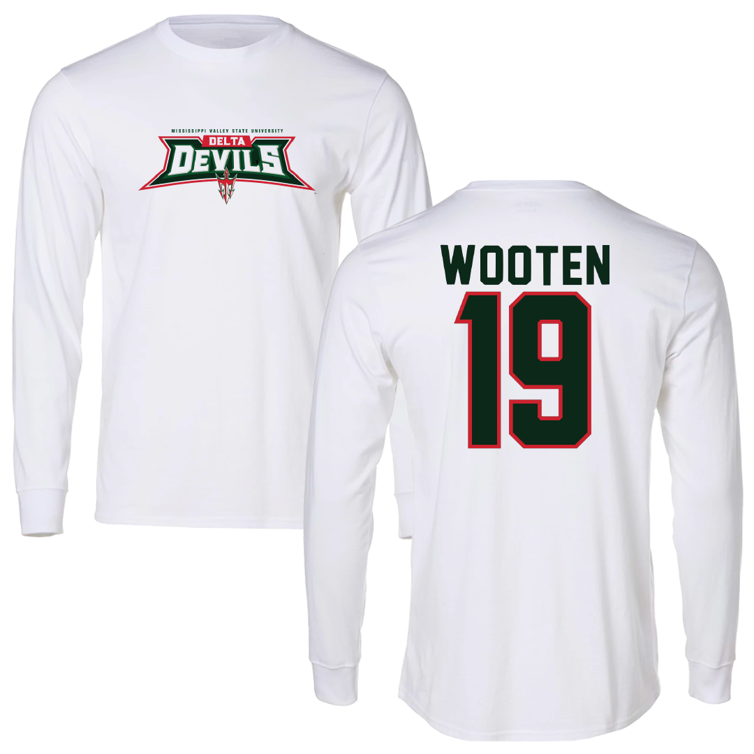 Mississippi Valley State University Volleyball White Long Sleeve - #19 Taylor Wooten