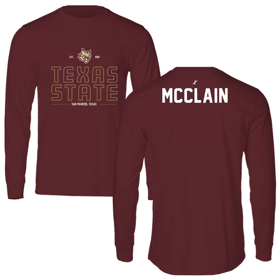 Texas State University Cheer Maroon General Performance Long Sleeve - Addison McClain