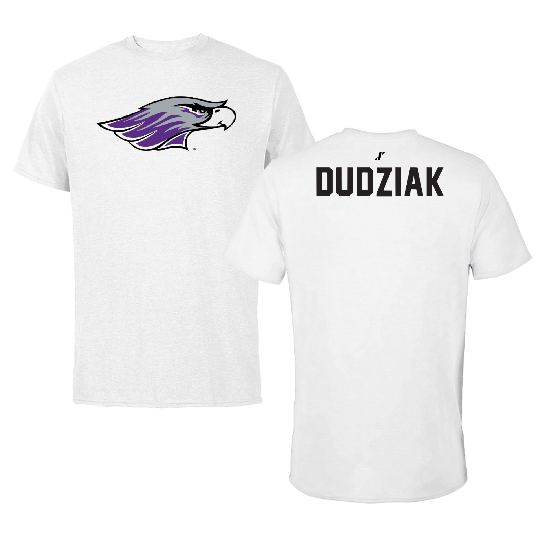 University of Wisconsin-Whitewater Gymnastics White Performance Tee - Danielle Dudziak
