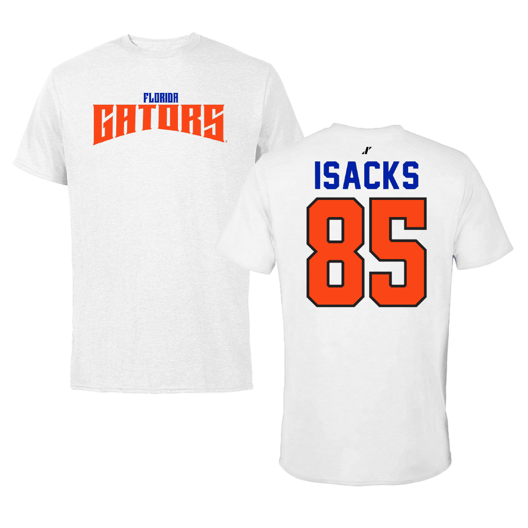 University of Florida Football White Classic Performance Tee - #85 Scott Isacks