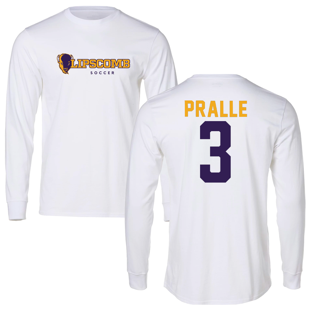 Lipscomb University Soccer White Performance Long Sleeve - #3 Kiara Pralle