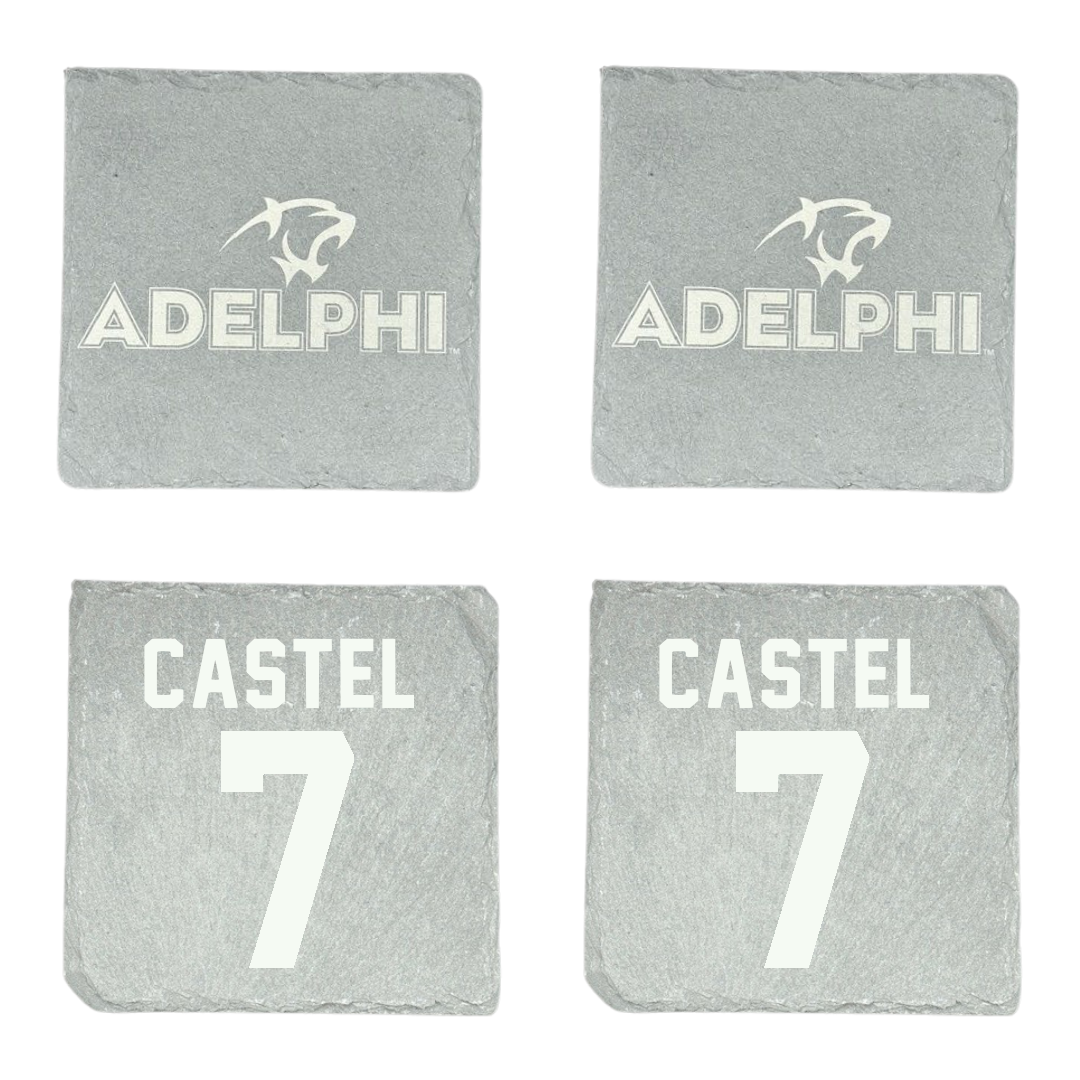 Adelphi University Soccer Stone Coaster (4 Pack)  - #7 Victor Castel