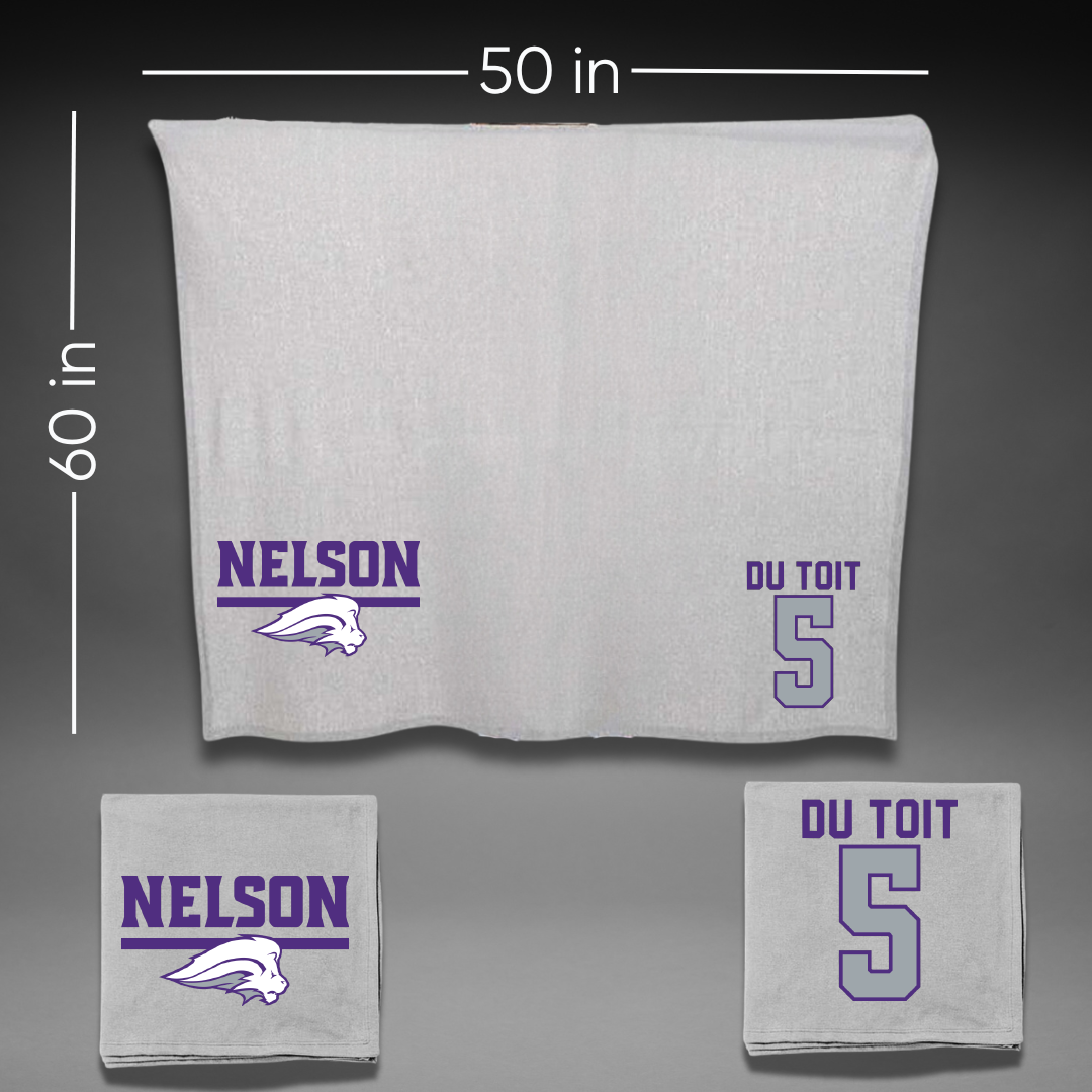 Nelson University Soccer Gray Blanket - #5 Dillon Du Toit