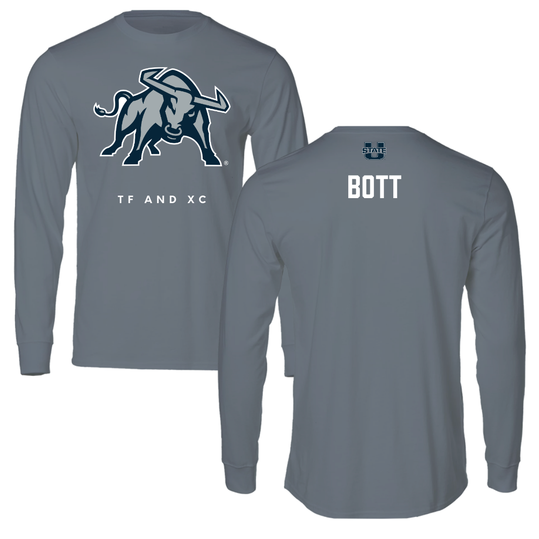 Utah State University TF and XC Gray Performance Long Sleeve - Landon Bott