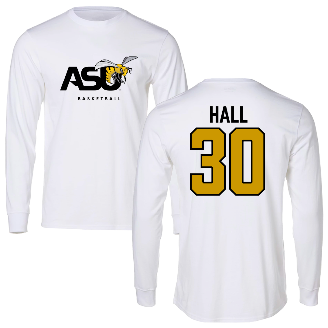 Alabama State University Basketball White Performance Long Sleeve - #30 Anaja Hall