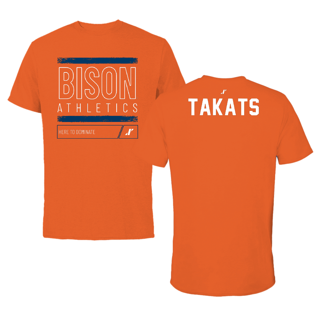 Bucknell University Wrestling Orange Dominate Performance Tee - Myles Takats