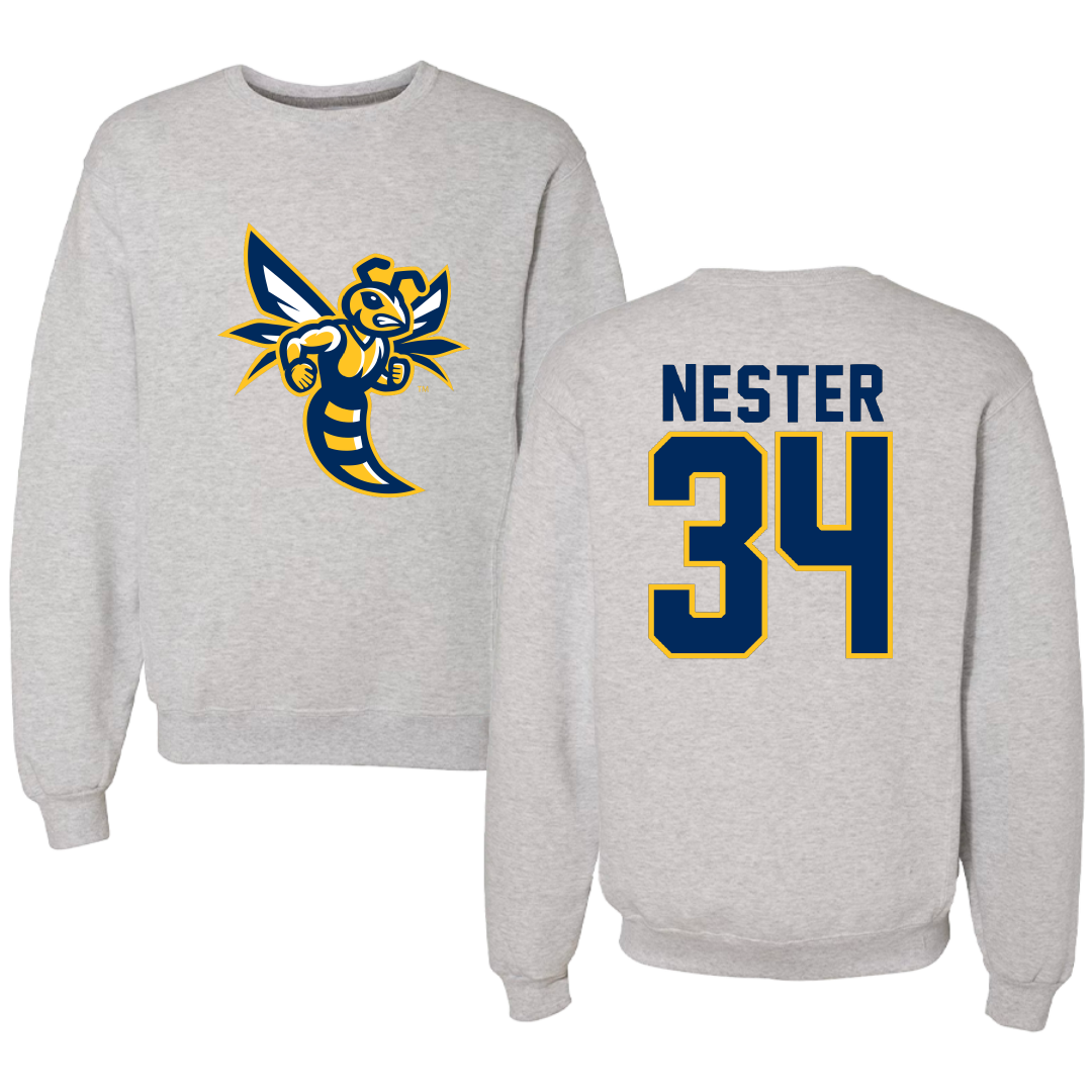 Emory & Henry College Baseball Gray Crewneck - #34 Jacob Nester