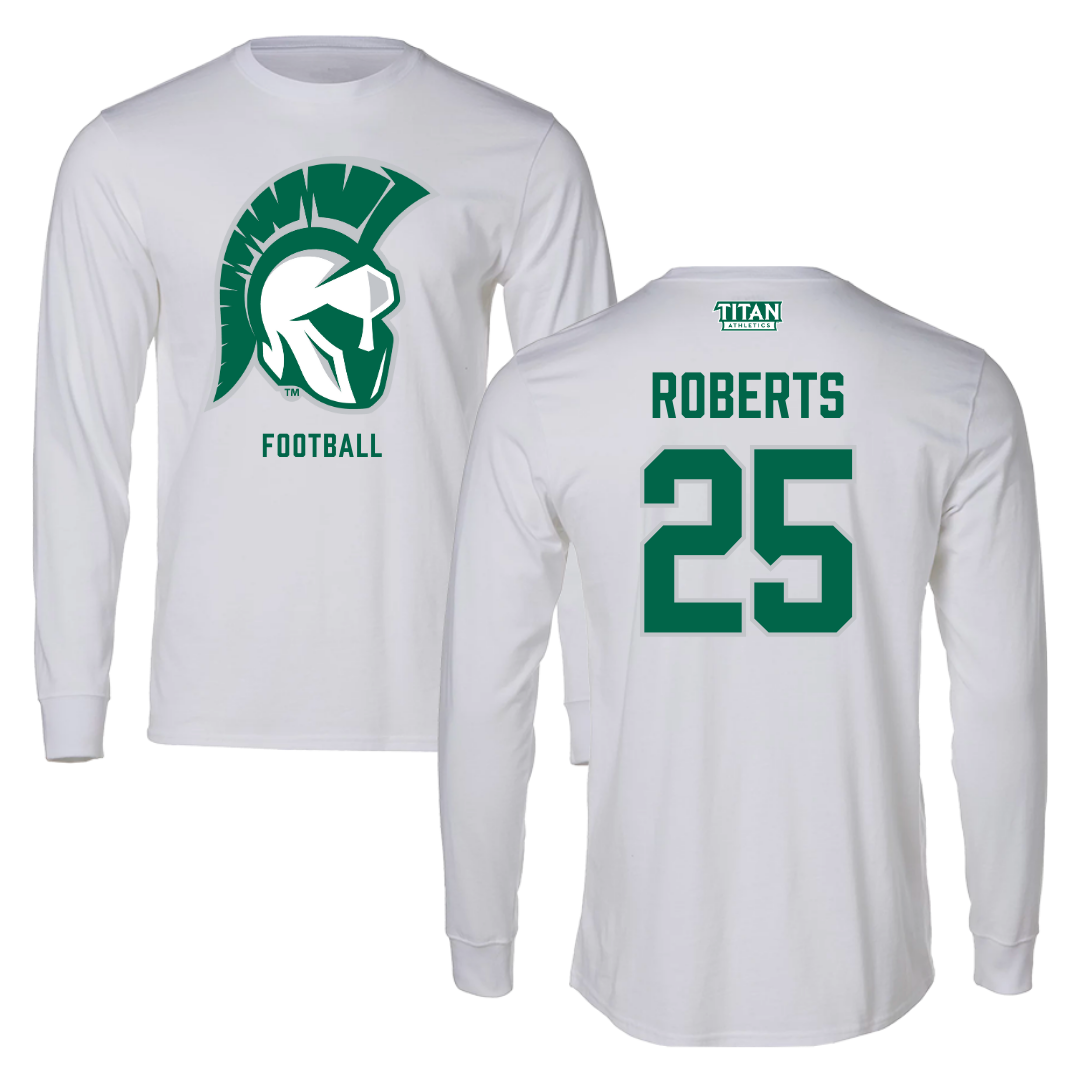 Illinois Wesleyan University Football White Long Sleeve - #25 Jaxson Roberts