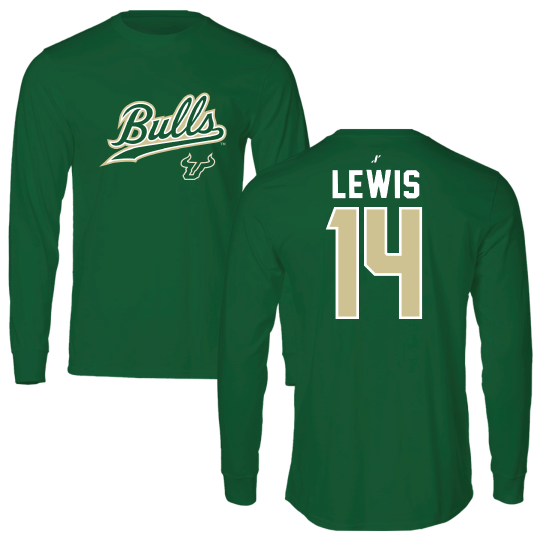 University of South Florida Volleyball Green General Performance Long Sleeve - #14 Lauren Lewis