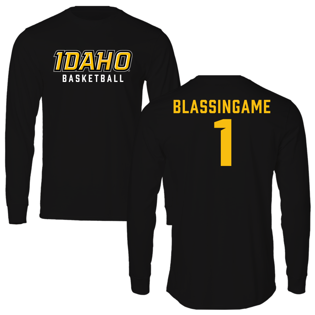 University of Idaho Basketball Black Long Sleeve - #1 Trevon Blassingame