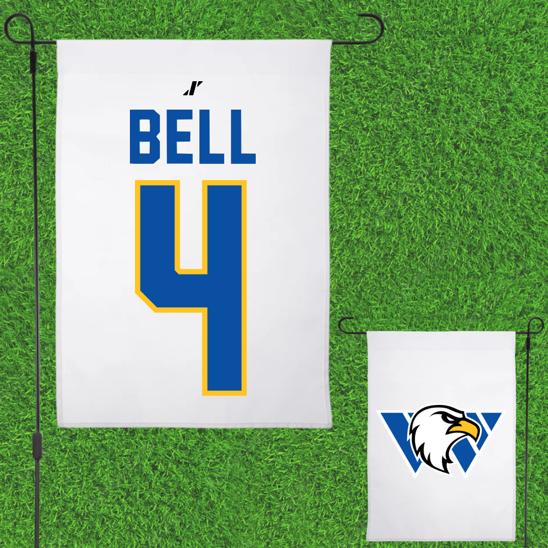 Williams Baptist University Baseball White Garden Flag - #4 Chas Bell