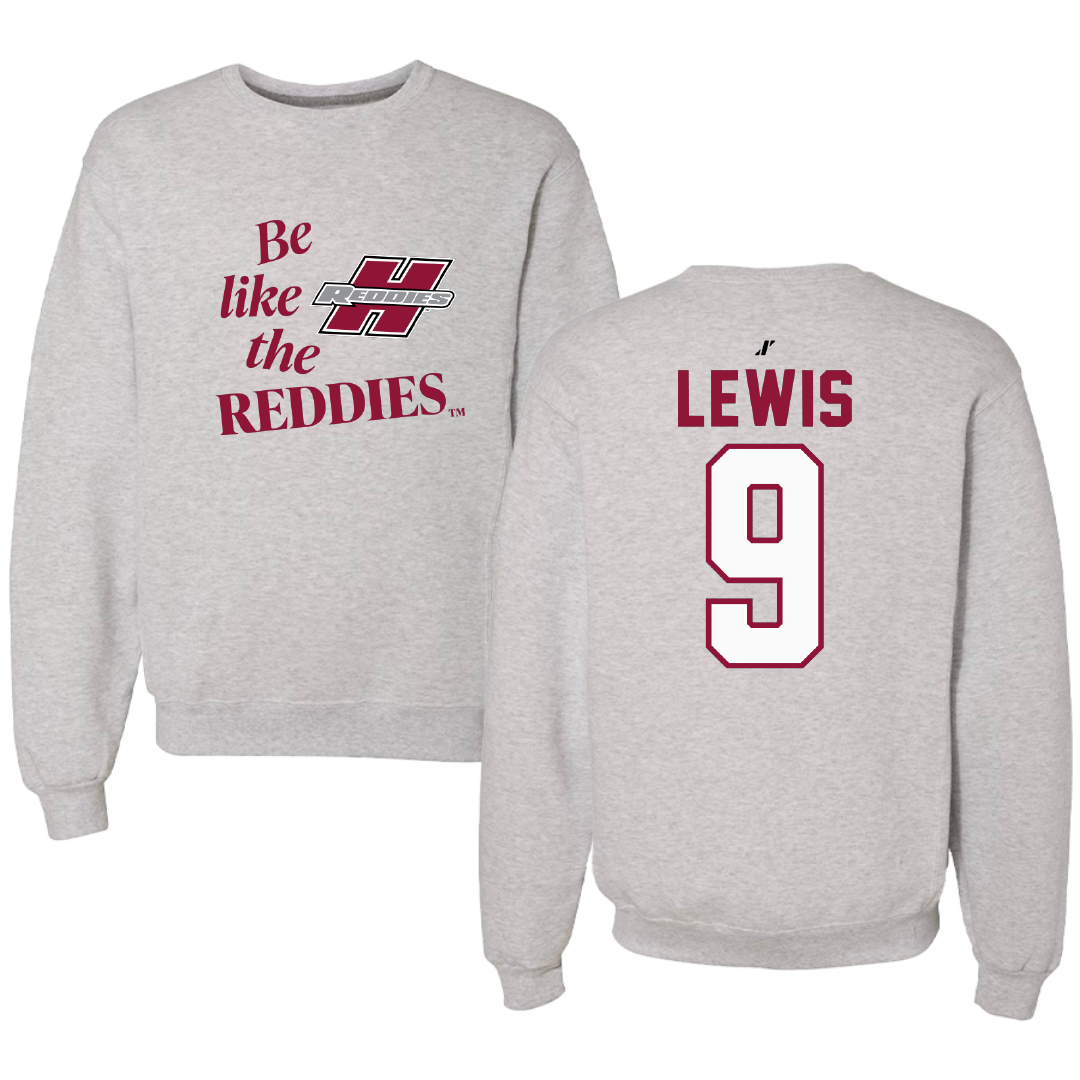 Henderson State University Football Light Gray Be Like Us Crewneck - #9 Fred Lewis