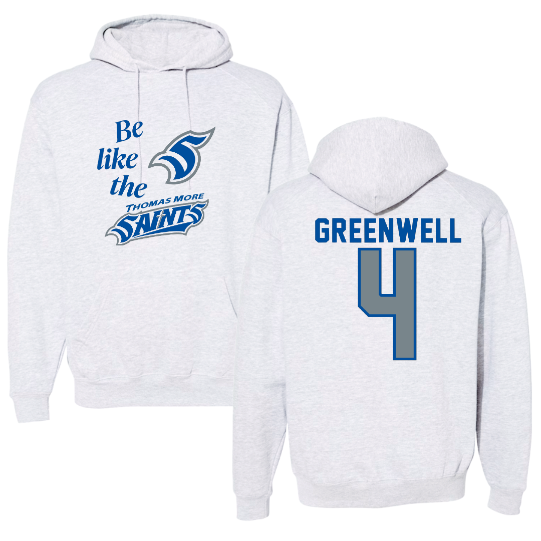 Thomas More University Softball Light Gray Be Like Us Hoodie - #4 Anna Greenwell