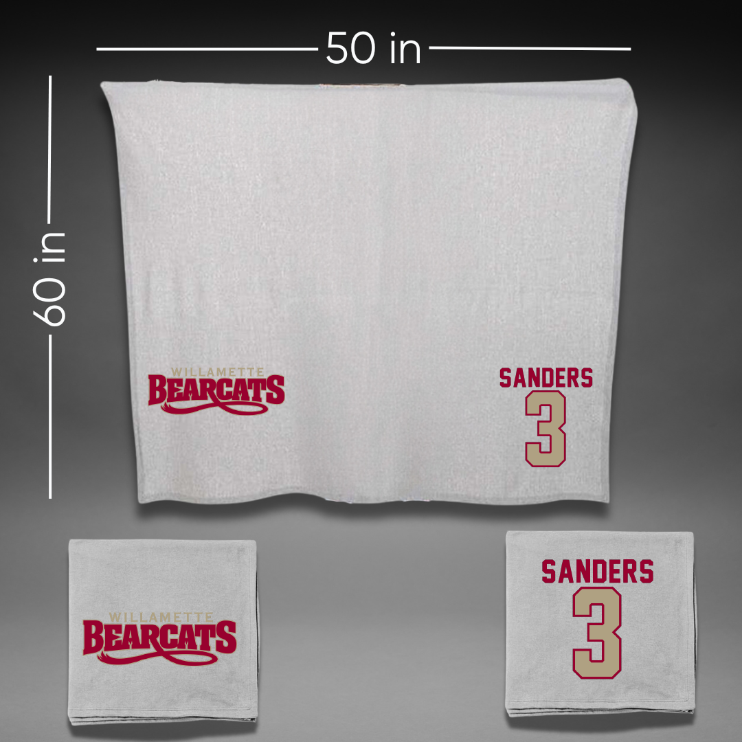 Willamette University Basketball Gray Blanket - #3 Maya Sanders