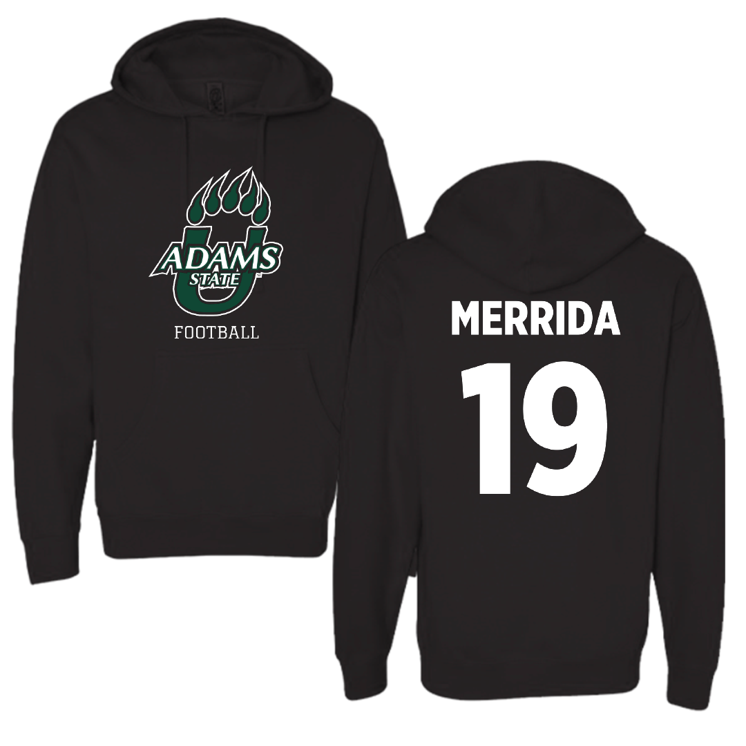 Adams State University Football Black Hoodie - #19 Ahmare Merrida