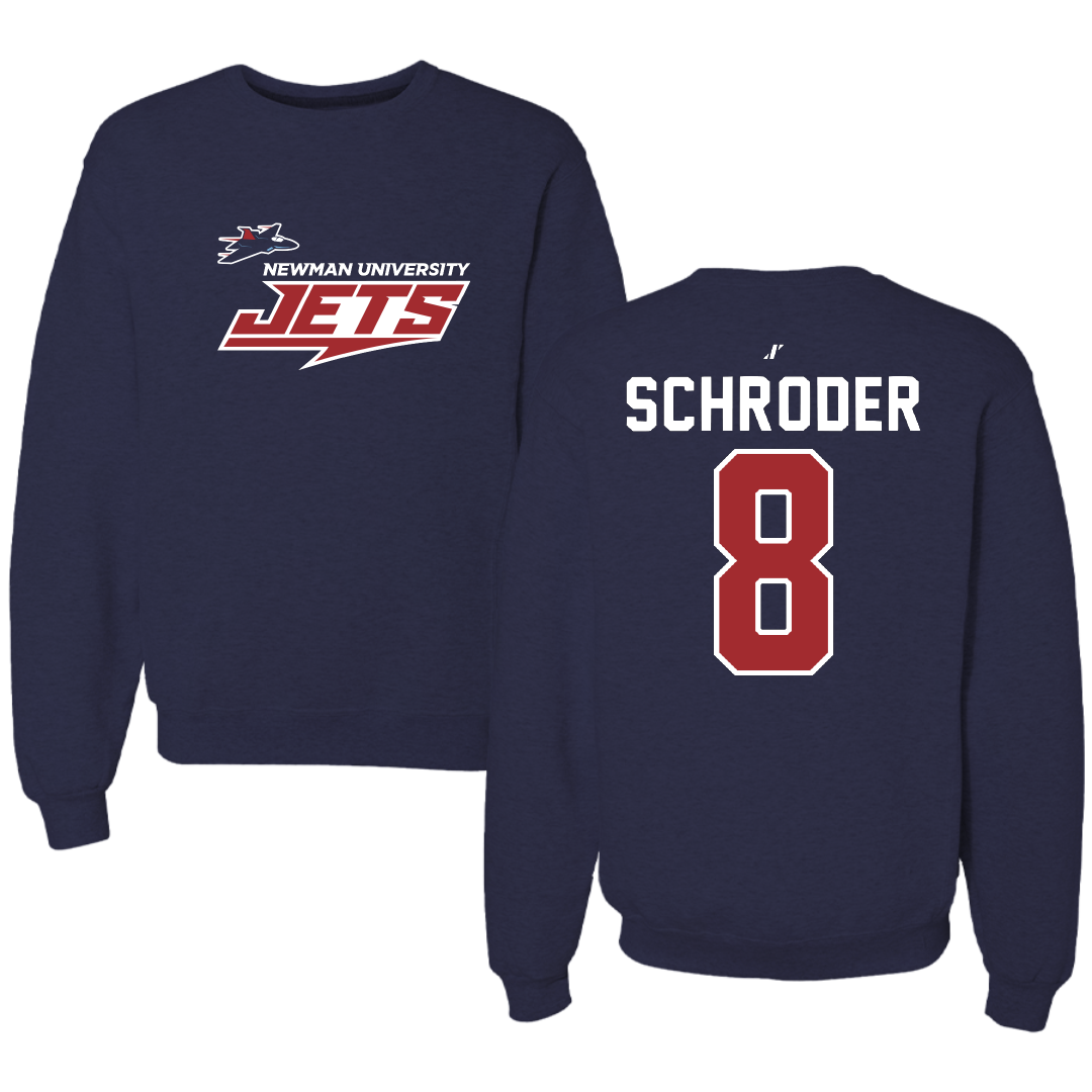 Newman University Soccer Navy General Crewneck - #8 Cameron Schroder