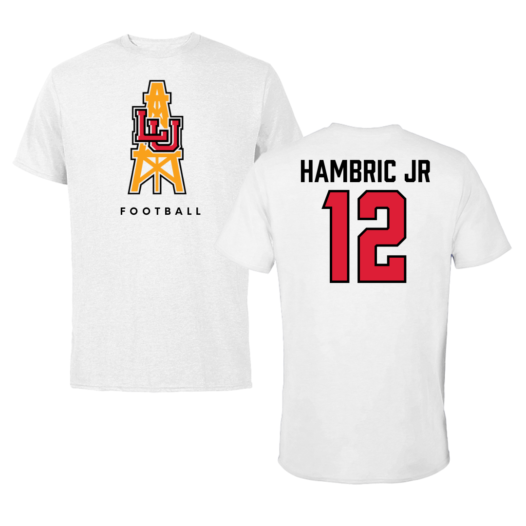 Lamar University Football White Performance Tee - #12 Antorius Hambric Jr