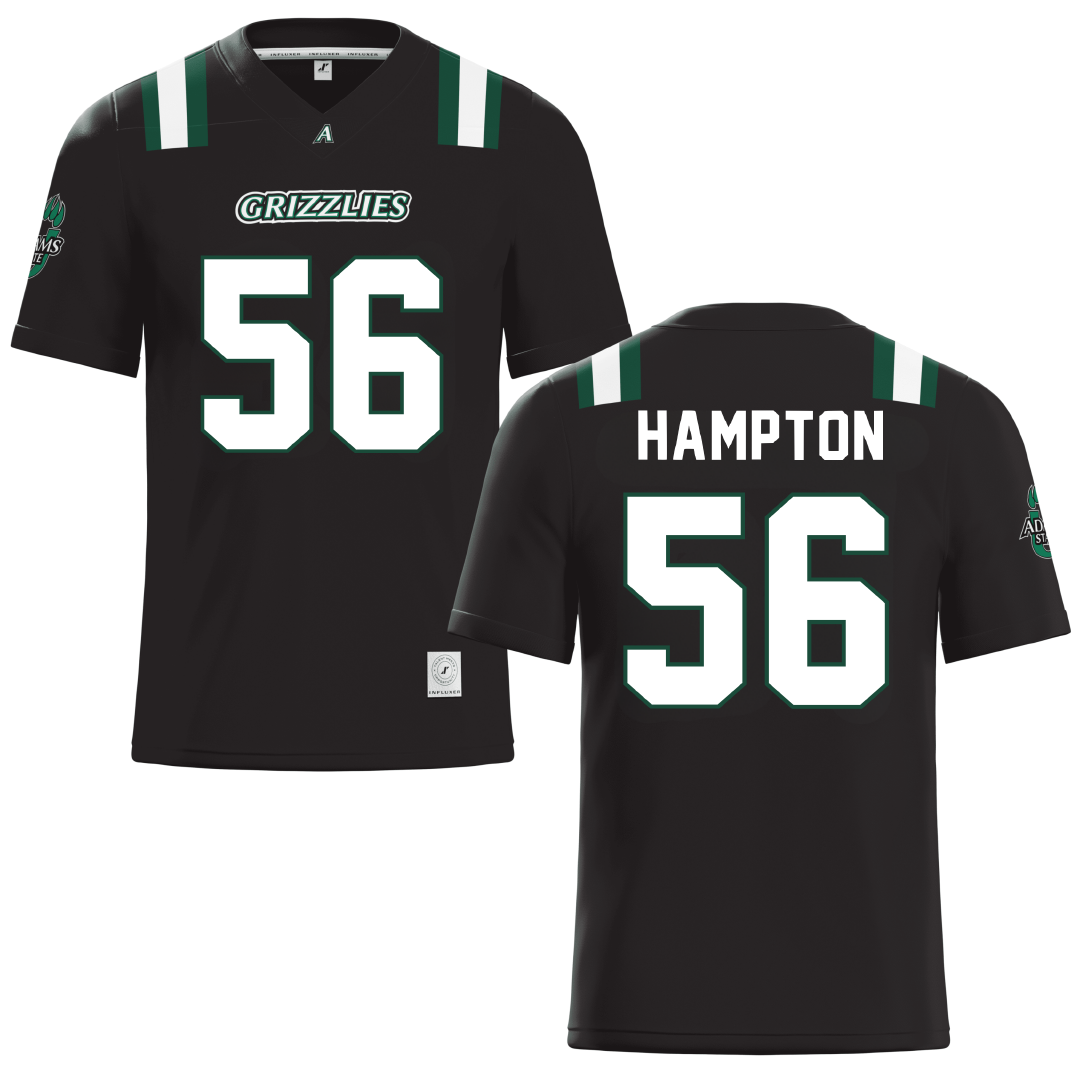 Adams State University Black Football Jersey - #56 Jacob Hampton