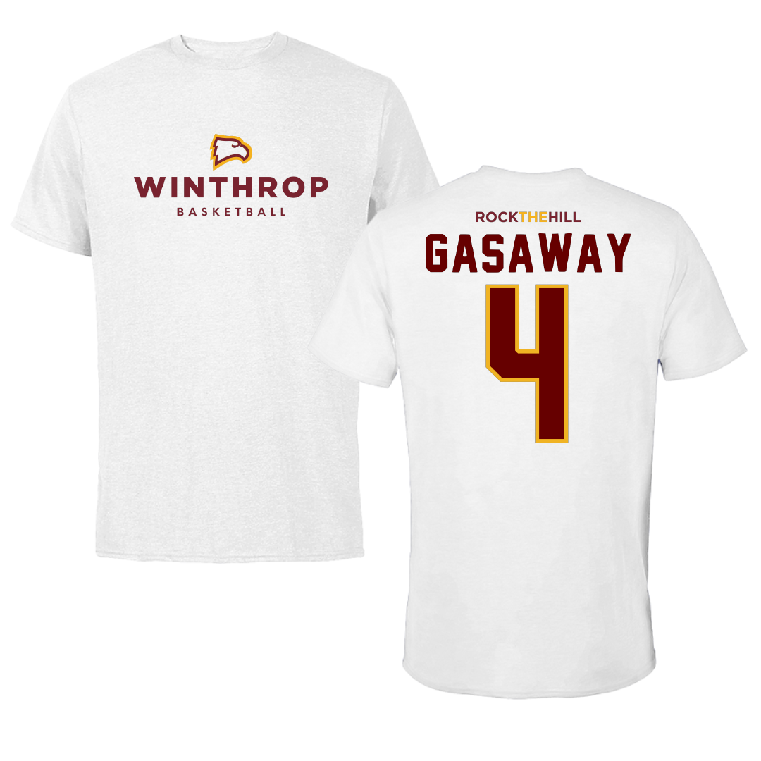 Winthrop University Basketball White Performance Tee - #4 Marissa Gasaway