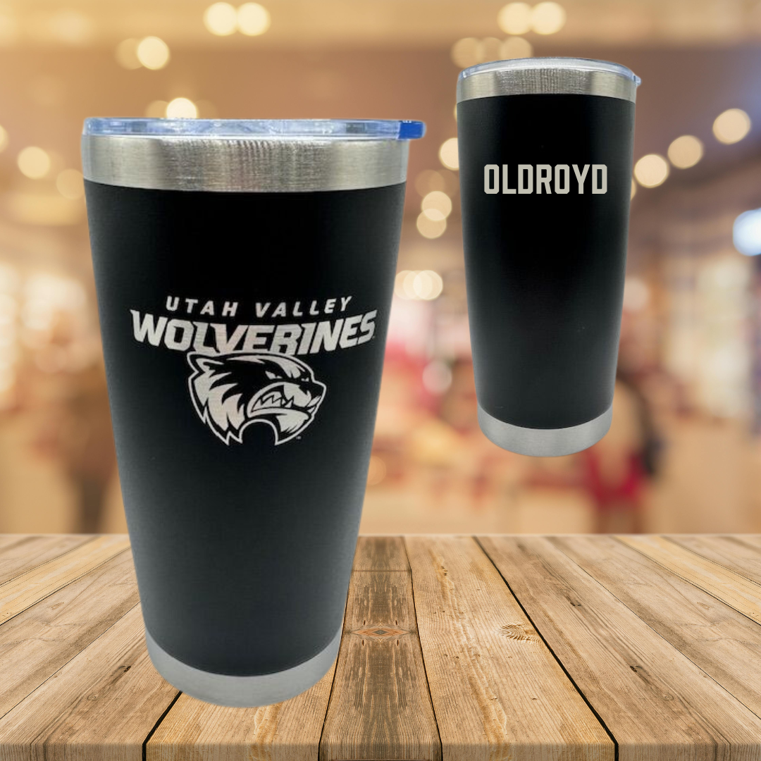 Utah Valley University TF and XC Black Stainless Steel Tumbler - Kelsi Oldroyd