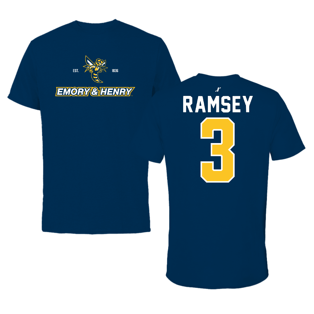 Emory & Henry College Basketball Navy General Tee - #3 Lyndie Ramsey