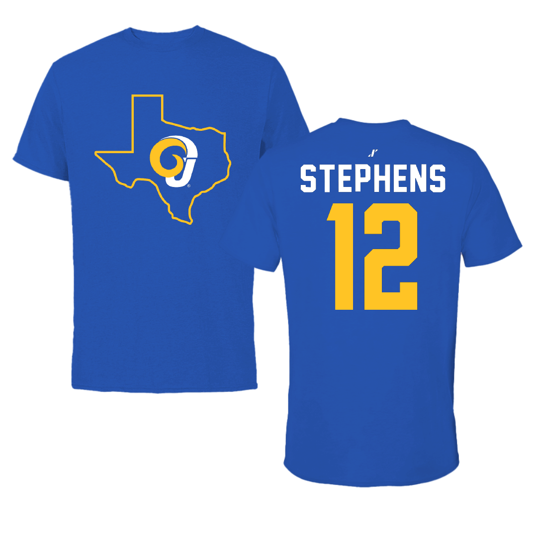 Angelo State University Basketball Blue State Performance Tee - #12 Madeline Stephens