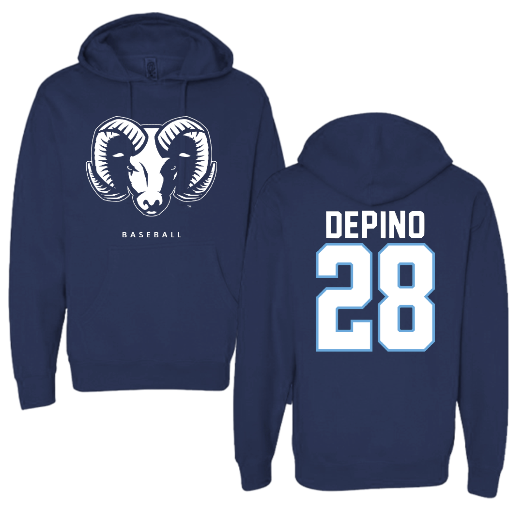 University of Rhode Island Baseball Navy Hoodie - #28 Anthony DePino