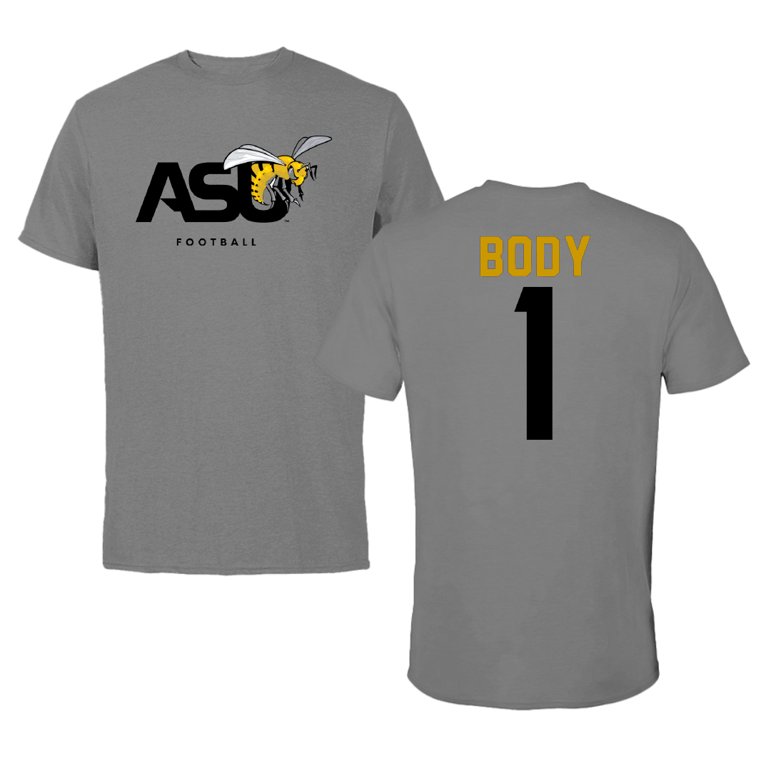 Alabama State University Football Dark Gray Tee - #1 Andrew Body
