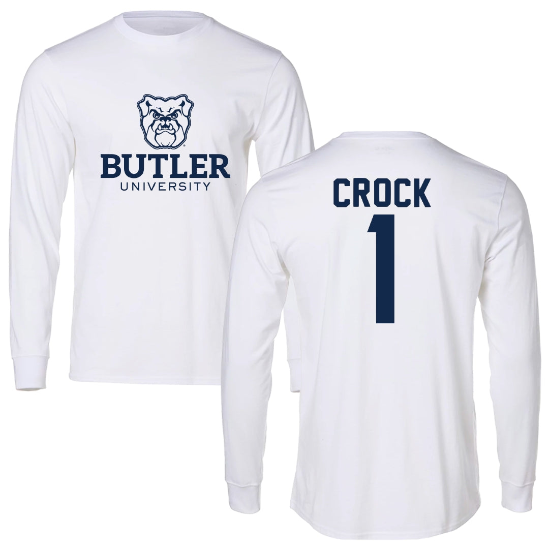 Butler University Baseball White Long Sleeve - #1 Logan Crock