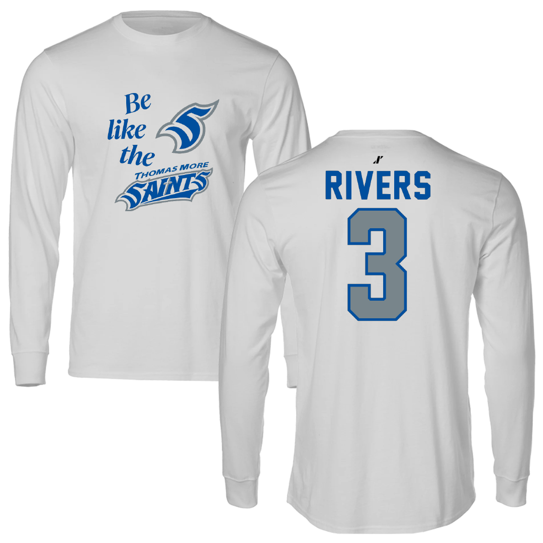 Thomas More University Football Light Gray Be Like Us Performance Long Sleeve - #3 Jevan Rivers