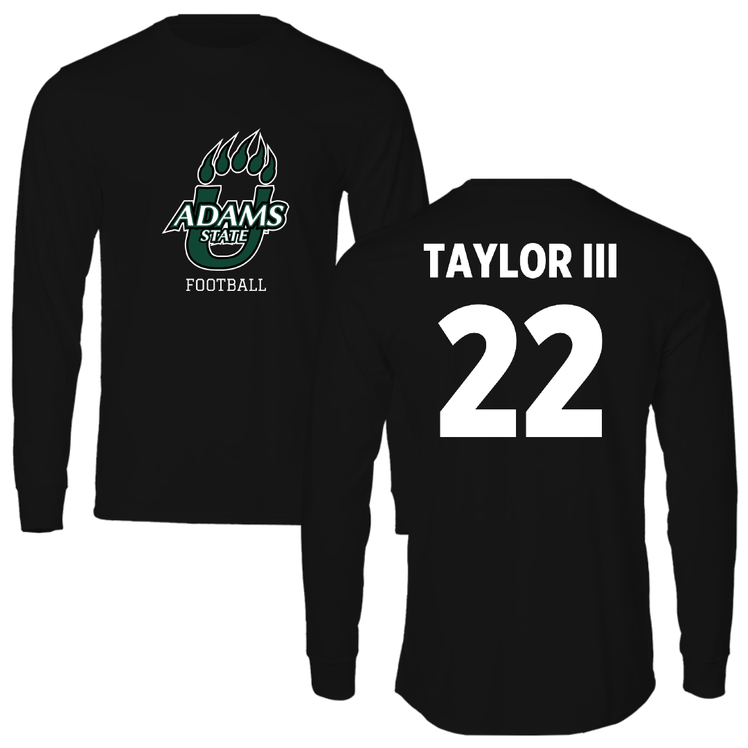 Adams State University Football Black State Long Sleeve - #22 Dervin Taylor III