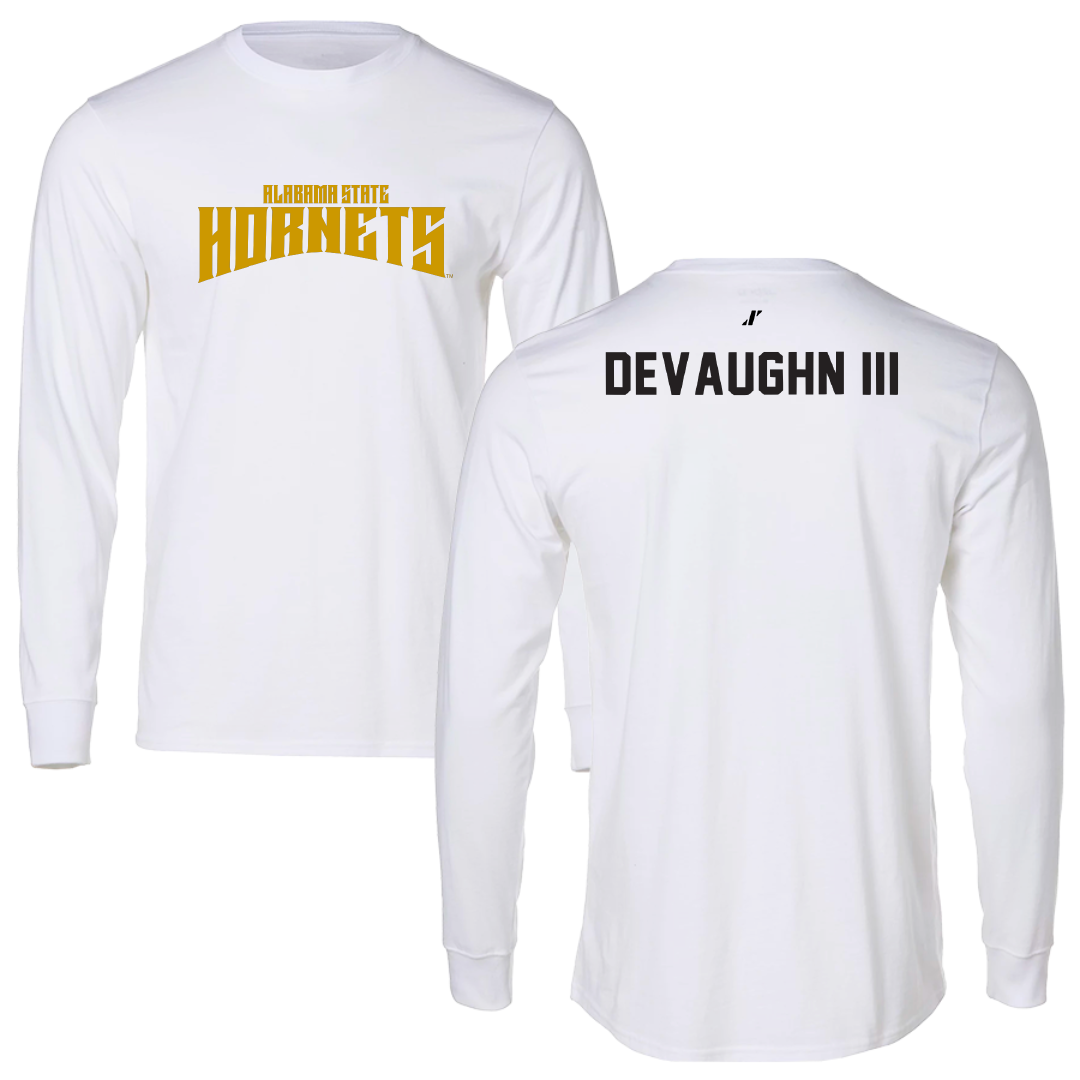 Alabama State University TF and XC White Classic Performance Long Sleeve - Vaughn DeVaughn III