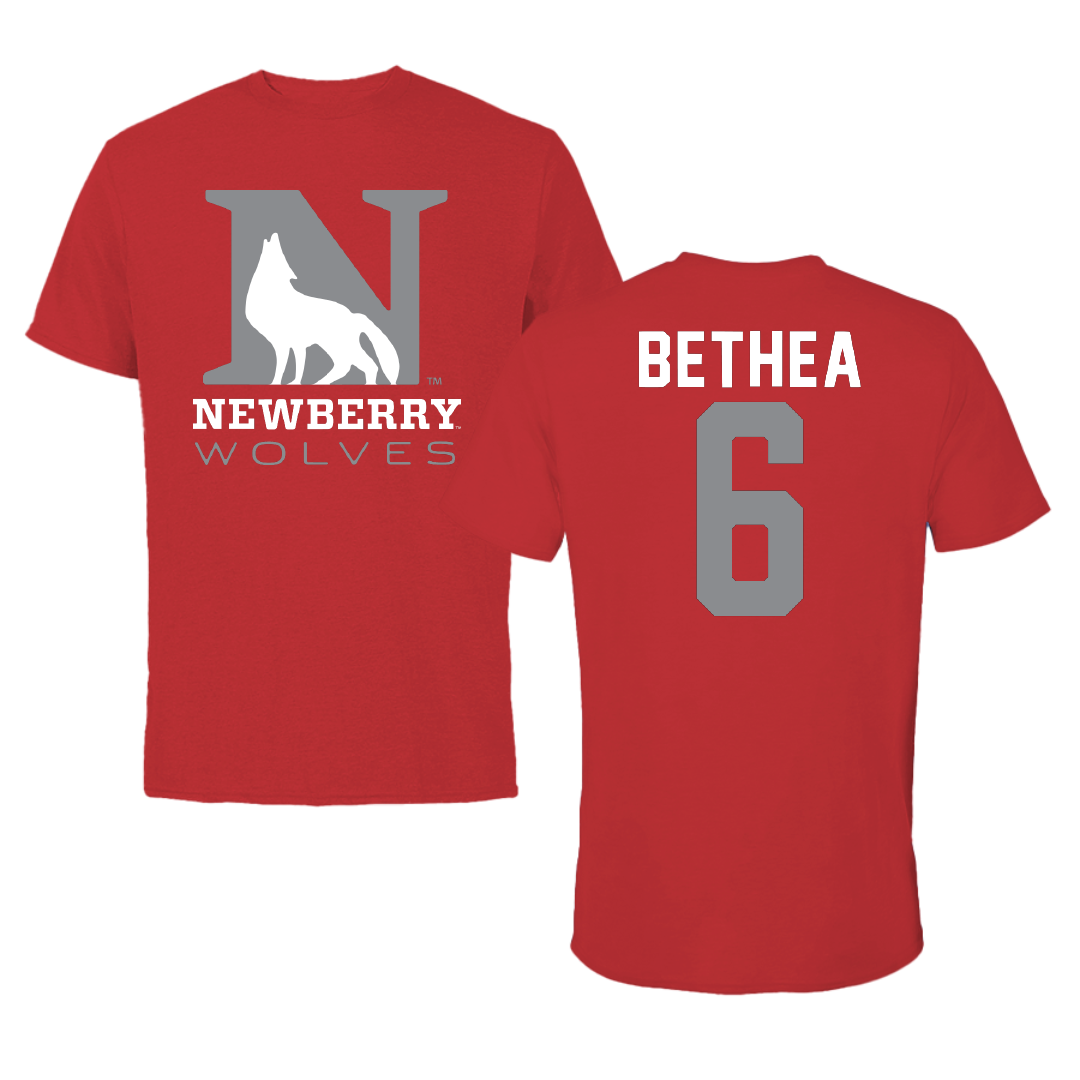 Newberry College Football Red Performance Tee - #6 Kyheim Bethea