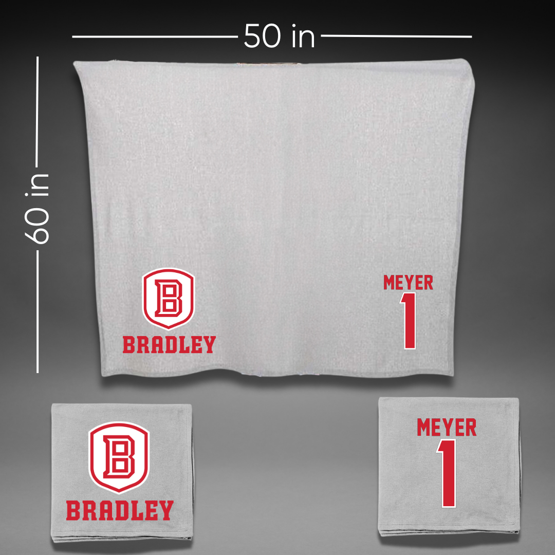 Bradley University Softball Gray Blanket - #1 Tori Meyer