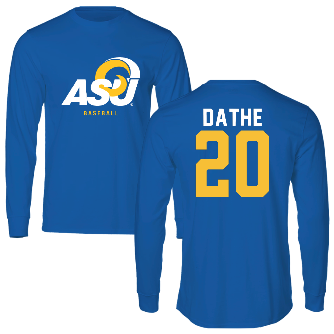 Angelo State University Baseball Blue Performance Long Sleeve - #20 Dax Dathe