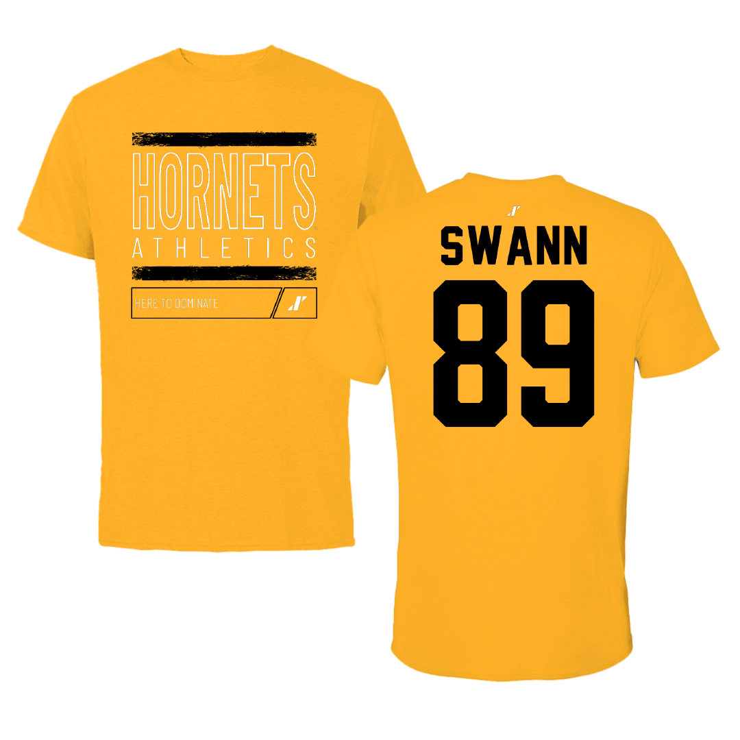Alabama State University Football Gold Dominate Tee - #89 Tyler Swann