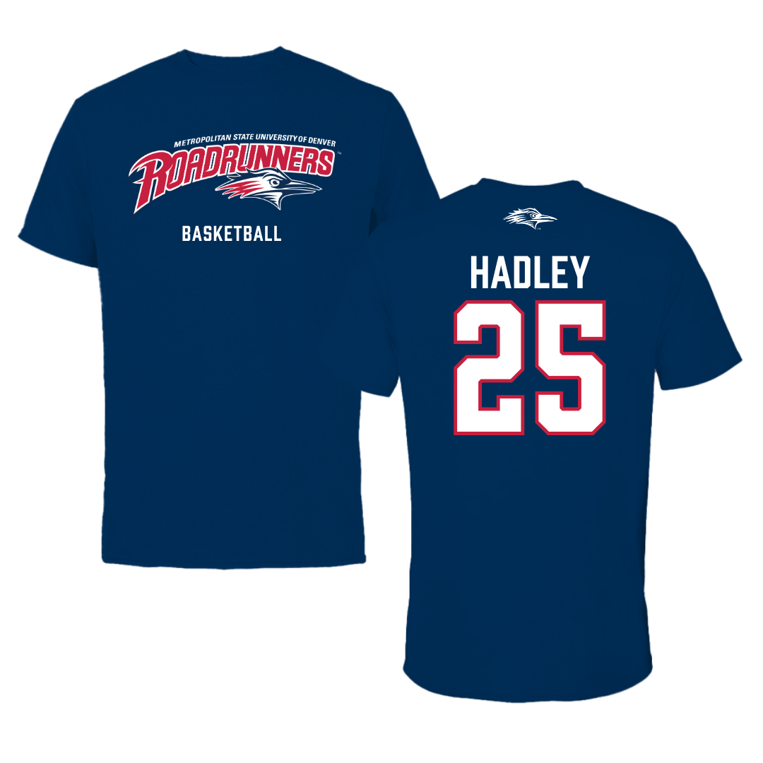 Metropolitan State University of Denver Basketball Navy Tee - #25 Blake Hadley
