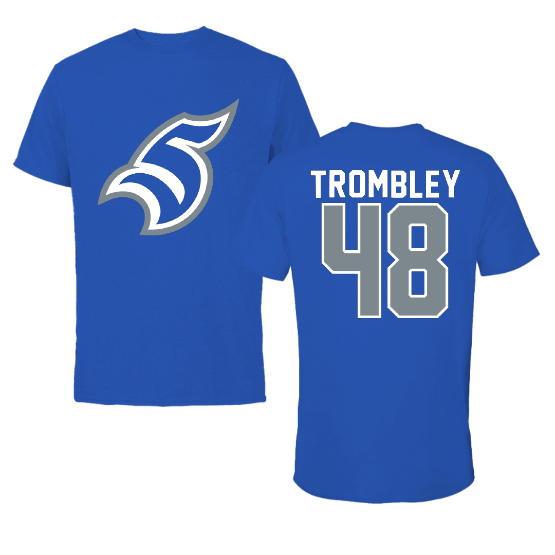 Thomas More University Football Blue Performance Tee - #48 Jackson Trombley