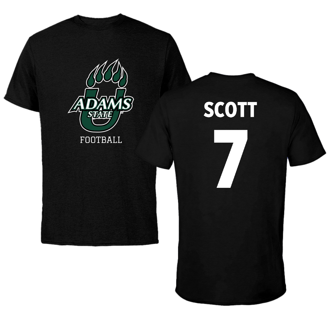 Adams State University Football Black State Performance Tee - #7 Jalen Scott