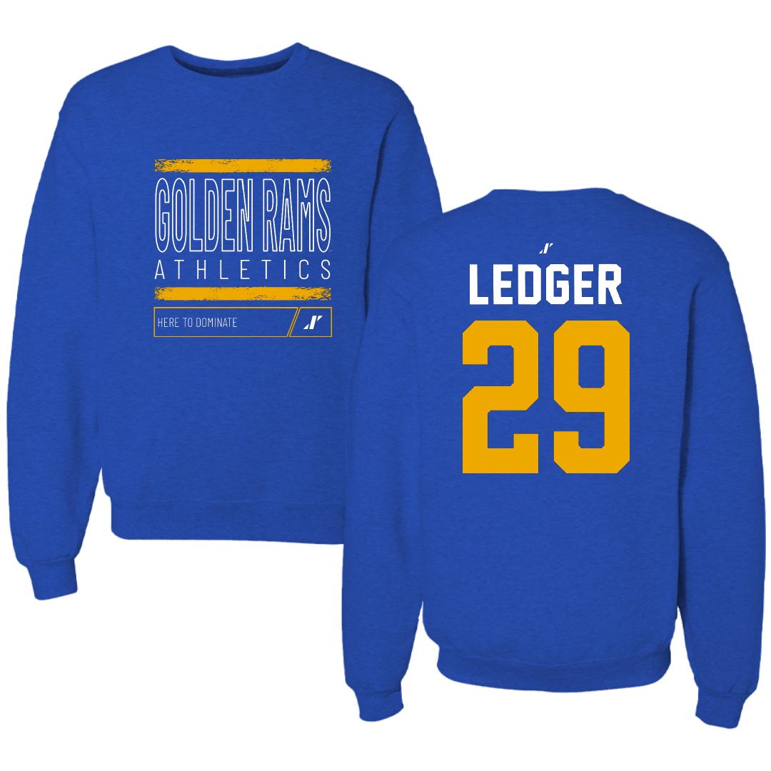 Albany State University Baseball Blue Dominate Crewneck - #29 Chase Ledger