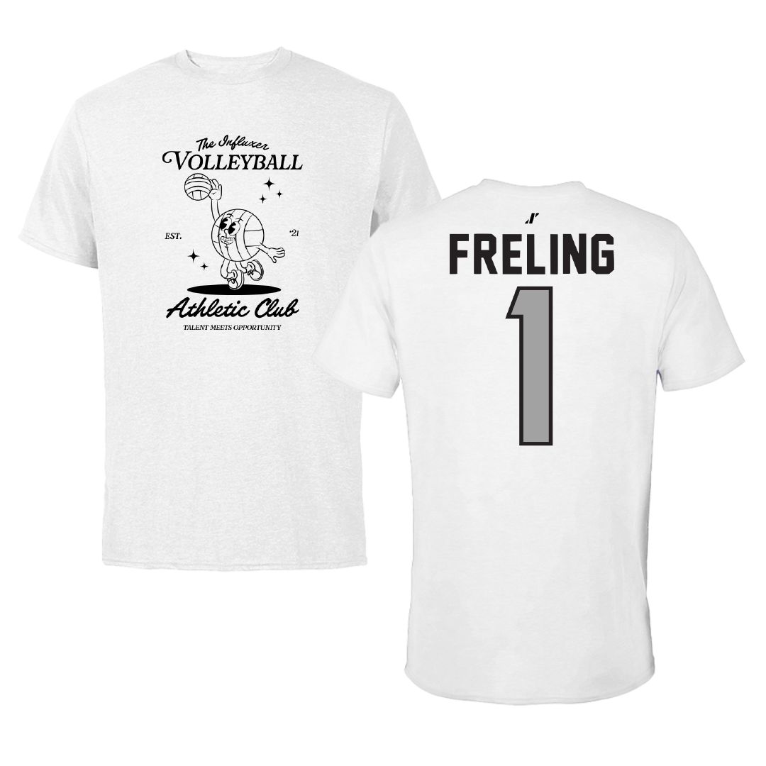 Volleyball White Influxer Athletic Club Tee - #1 Lorelei Freling