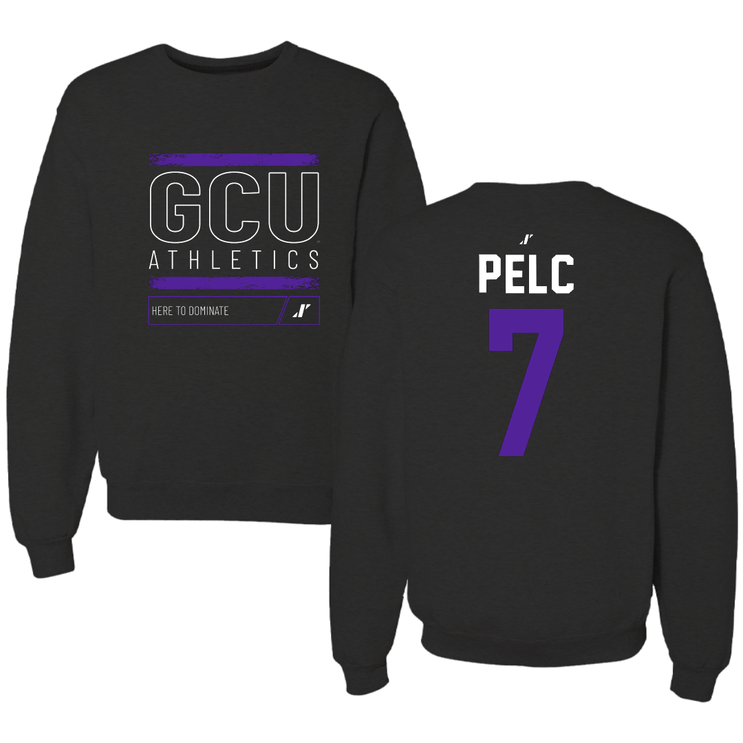 Grand Canyon University Baseball Black Dominate Crewneck - #7 Eddy Pelc