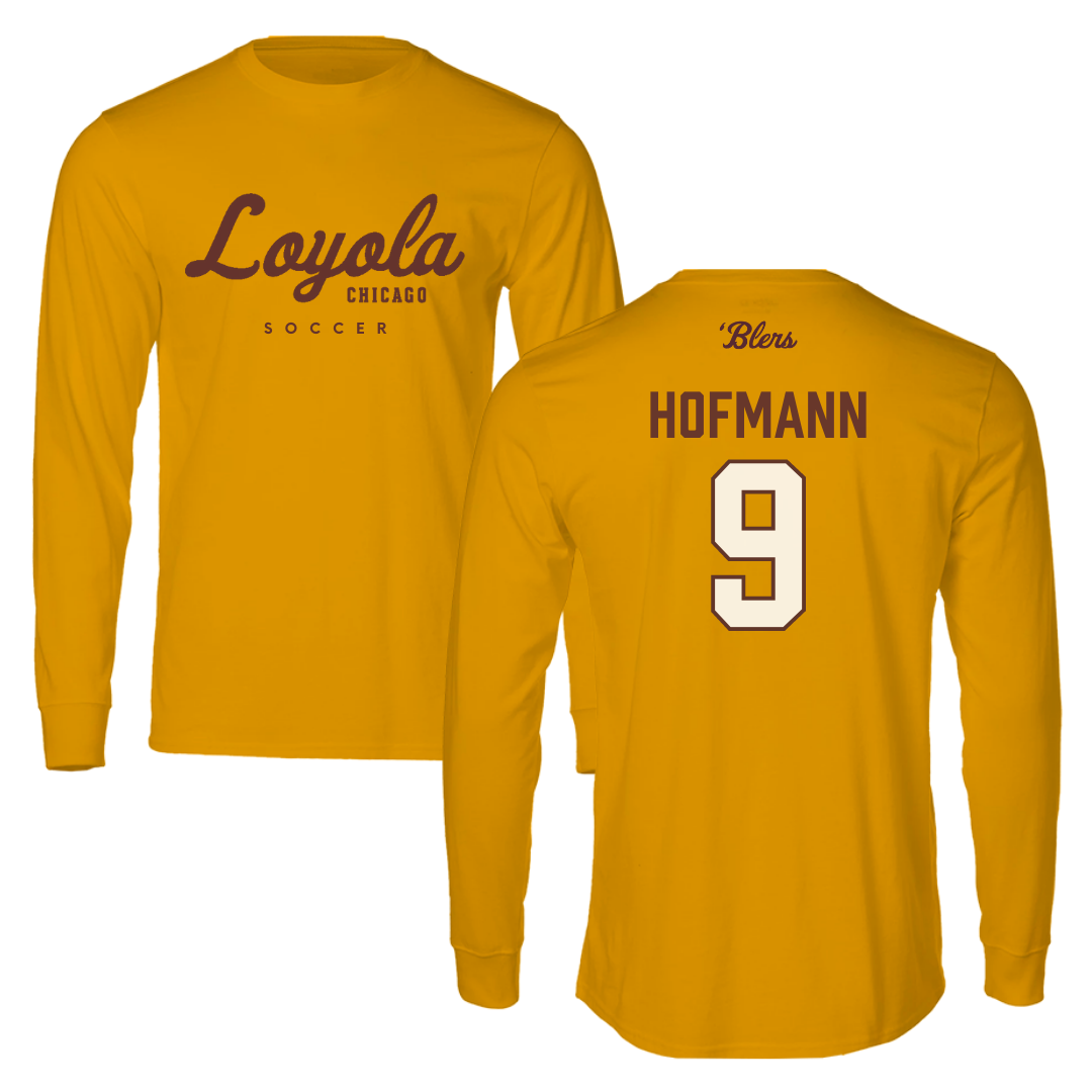 Loyola University-Chicago Soccer Gold Performance Long Sleeve - #9 Benni Hofmann