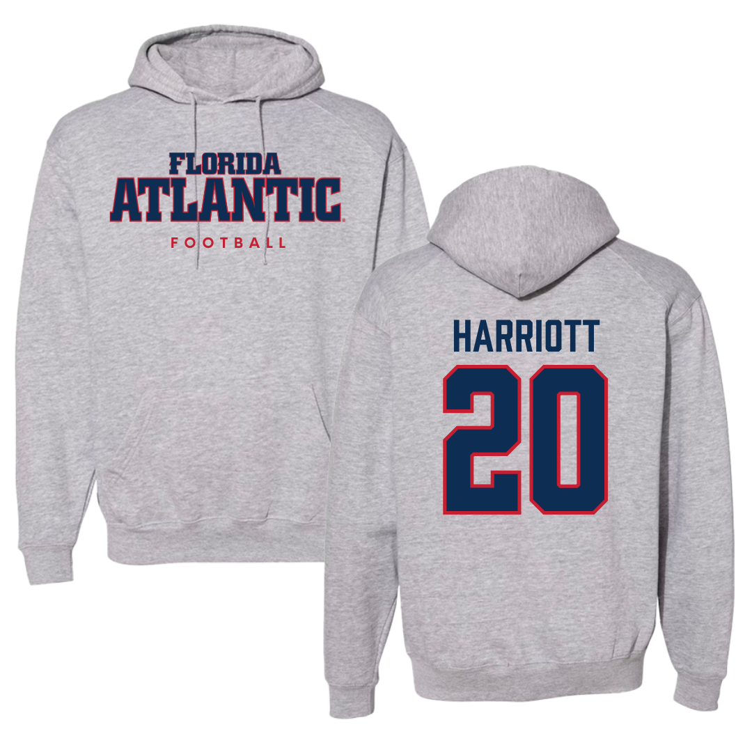 Florida Atlantic University Football Gray Hoodie - #20 Joshua Harriott
