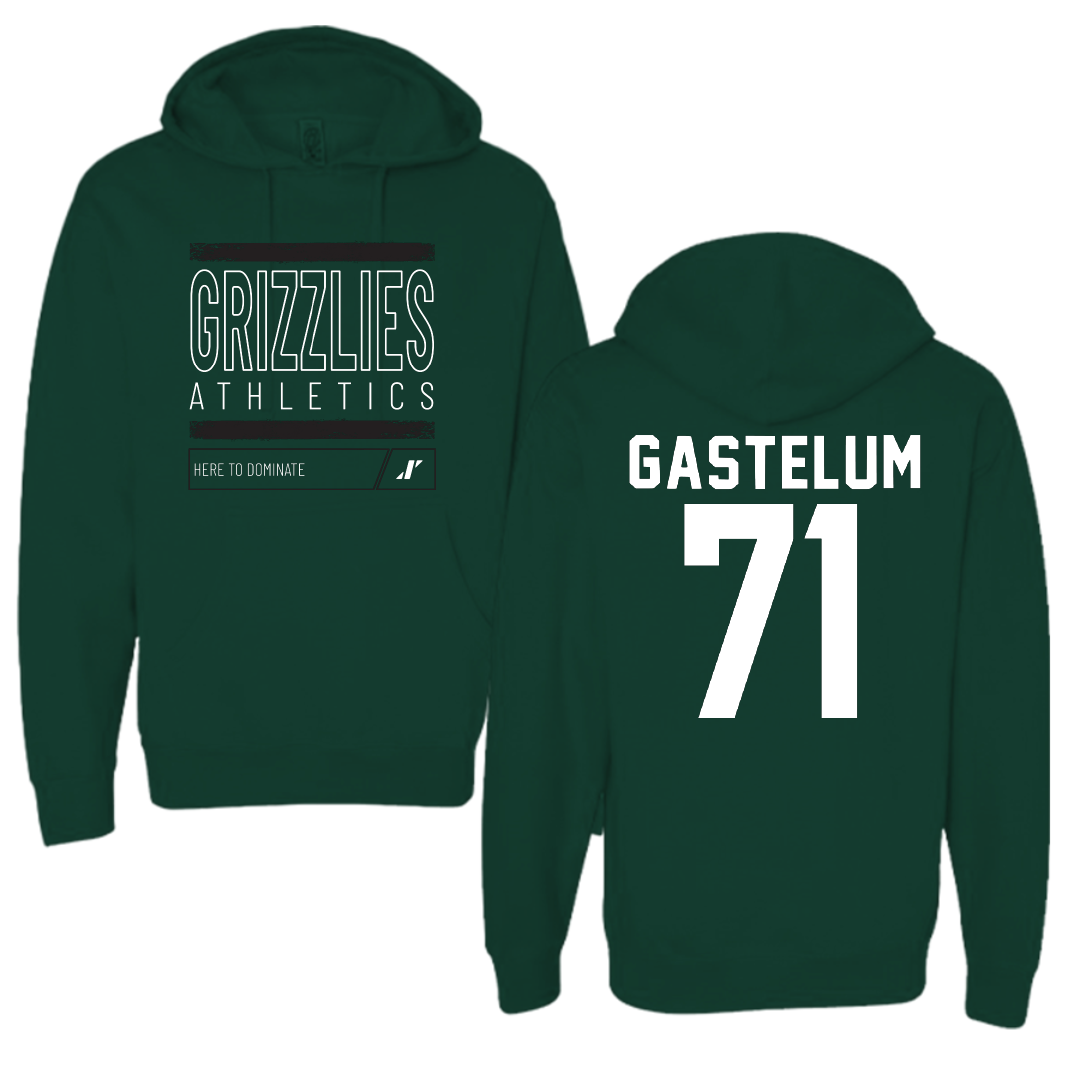 Adams State University Football Forest Green Dominate Hoodie - #71 Luis Gastelum