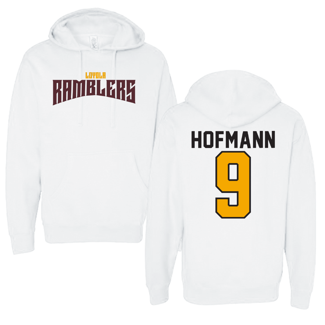 Loyola University-Chicago Soccer White Classic Hoodie - #9 Benni Hofmann