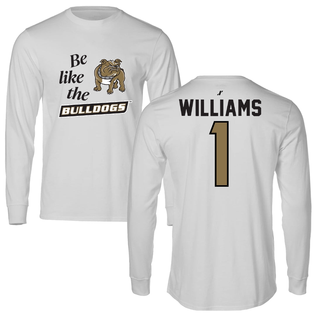 Bryant University Football Light Gray Be Like Us Performance Long Sleeve - #1 Keylijah Williams