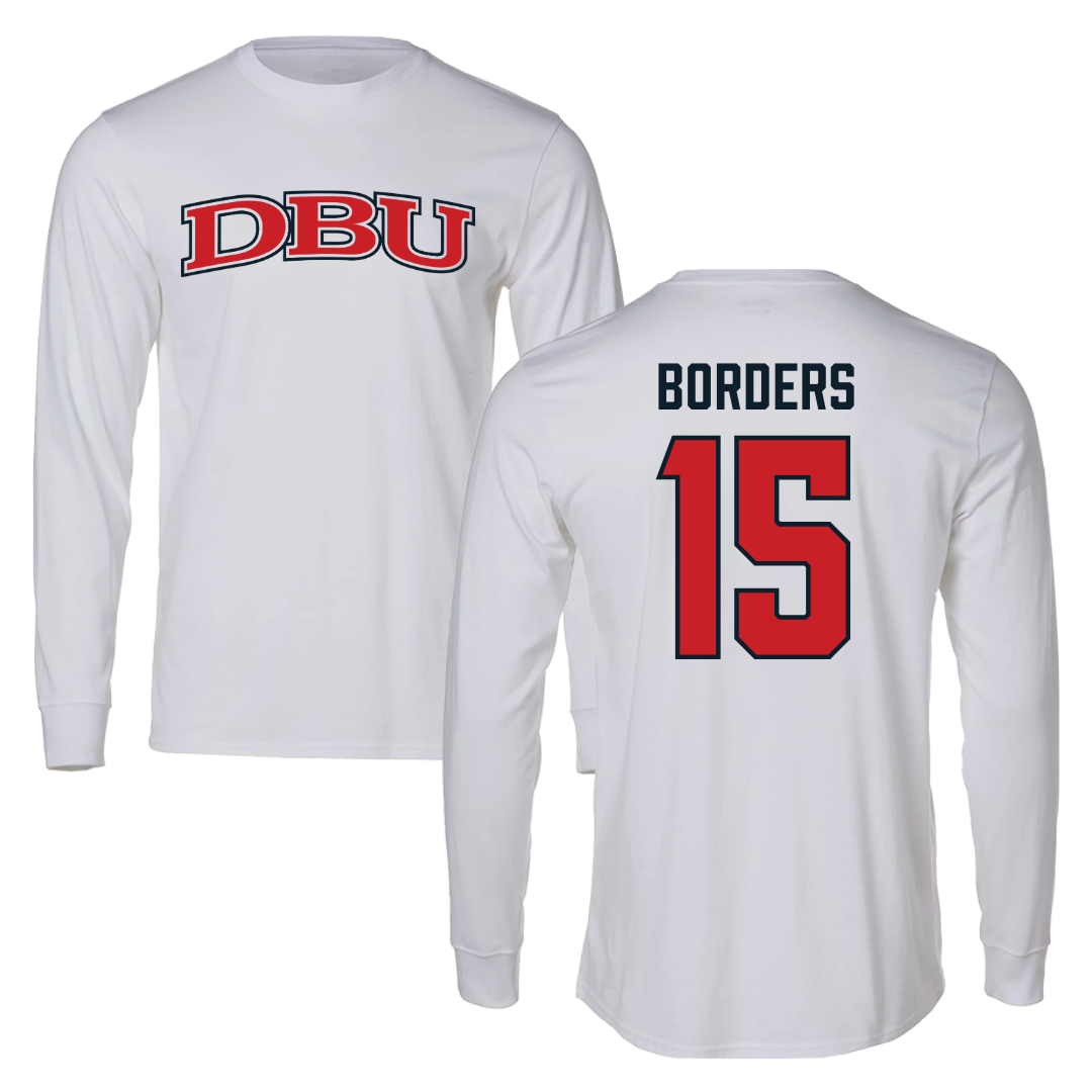 Dallas Baptist University Soccer White Performance Long Sleeve - #15 Elise Borders